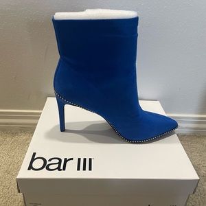 Bar III Blue Suede Booties